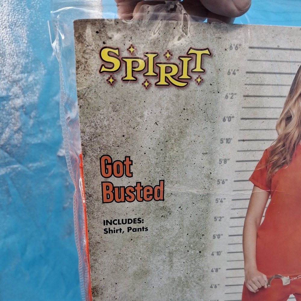 Spirit Halloween Got Busted Adult Womans Size S/M  2pc Prison Jumpsuit - Picture 3 of 7